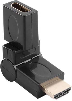 REC Trade HDMI Adapter 0.05 m HDMI Male to HDMI Female 360 Degree Adapter, HDMI Swivel Angle Adjustable HDMI Adapter Converter 180 Degrees Angle Turn Right / Left 180 360 Rotating HDMI Connector Adapter.(RTT-CVT-0147)