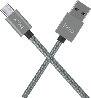 hoox USB Type C Cable 2 A 1 m Python Rugged Extra Tough Micro USB Charging Cable 1 Meter for all android devices (3.2 Feet, Grey)