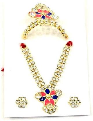 SPSStore Designer Stone Mukut Set Deity Ornament