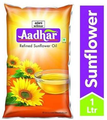 Aadhar 1 Litre Sunflower Oil Pouch