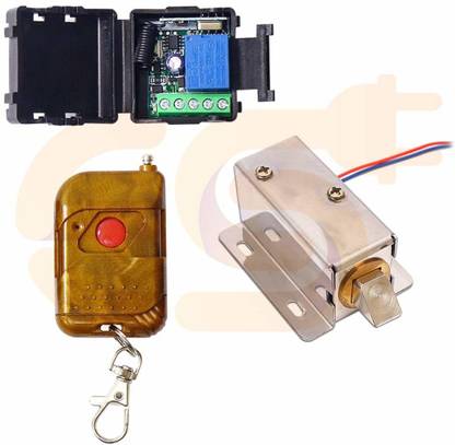 Electronic Spices DC 12V Lock Door Electric Lock with DC 12V Wireless Relay 1 Channel with Remote Control Receiver And Transmitter Switch Electronic Components Electronic Hobby Kit