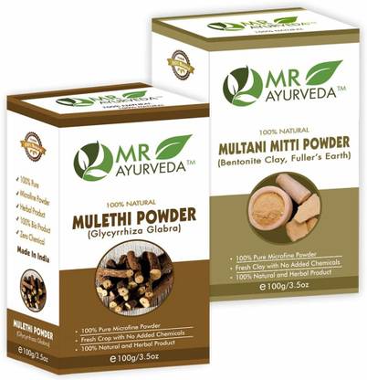 MR Ayurveda Multani Mitti Powder & Mulethi Powder - Combo Pack