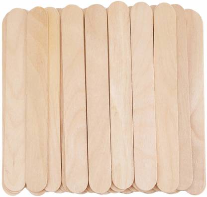 KIRA Large Wide Wax Sticks, Wood Wax Spatula Applicator, Body Hair Removal Craft Sticks Applicator Spatula (Pack of 100) Strips