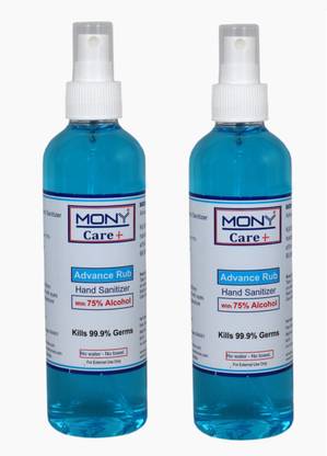 Mony Care Plus Advance Rub Sanitizer Spray (2 Pcs of 250 Ml) 75 % Alcohol Content Hand Sanitizer Bottle