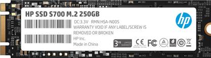 HP S700 250 GB Laptop, Desktop Black SATA III Internal Solid State Drive (SSD) (4YH59PA)