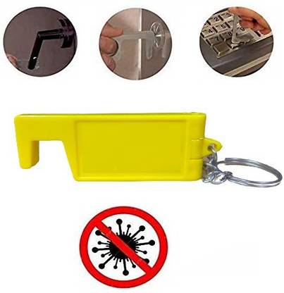 De-Ultimate Pack of 1 Pcs Multipurpose Safety Keys Hands-Free Contactless Door Opener Tool for Atm & Elevator Buttons, Door Handles Keychain, Public Drawer Handle Gadgets and Mobile Holder Key Chain