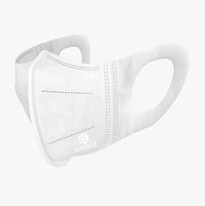 Surgile Surgile 3D face mask with 4 layer protection with 99% filtration medical disposable folded masks pack of 25 SURGE4D Water Resistant