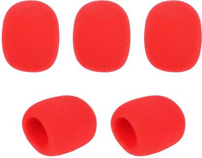 Mobiseries 5 Pack Foam Mic Cover Microphone Windscreen, multi color/Foam Sponge Microphone Red