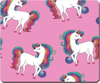 3NH White And Pink Hair Unicorn Rectangle Printed Mouse Pad Non Slip Base Mousepad