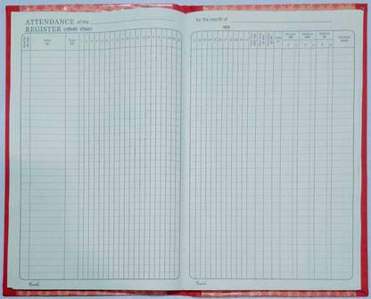 ROYALSHOP A4 SIZE ATTENDANCE REGISTER WITH 140 PAGES attendance 140 pages 1-Part attendance register