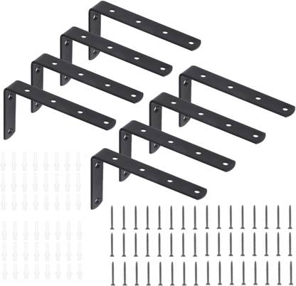 Metalick Wall Bracket L Shape with Screws, (Set of 8) Wall Floating Shelf Bracket, Iron Shelf Brackets, Metal Shelf Bracket, Modern Shelf Bracket 6"x4" Shelf Bracket