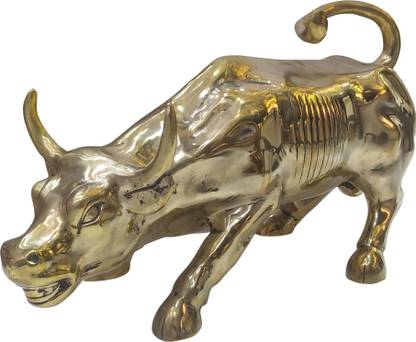 vinayakmoorti Brass Decorative Bull Statue Big Bull Beautiful Showpiece for Gift Bull Brass Statue for Home Décor Office Décor Bull Brass Murti Decorative Showpiece  -  23 cm
