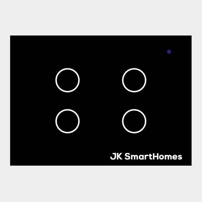 JK SmartHomes IoT Wi-Fi Smart Switch Board (Touch) | Works with Hey Google | IR Smart AC Remote | Control 4 Appliances & 1 AC | Smart Home | Home Automation Smart Switch