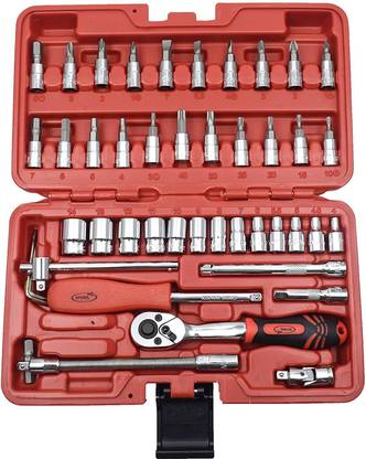 Venus Venus S-46 Chrome Vanadium Steel Square Drive Socket Set (Silver,Pack of 1) Socket Set