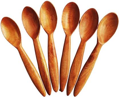fabartistry 6 Dining Spoons Wooden Serving Spoon Set