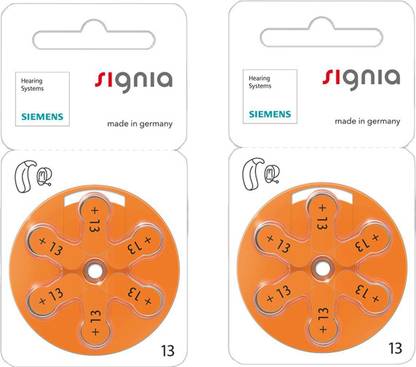 Signia P13 Hearing Aid Batteries 1.45V 2 patta (12 battery) Stethoscope Case