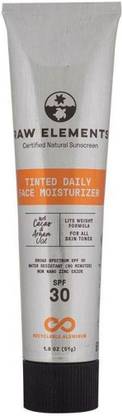 Raw Elements Sunscreen - SPF 50 Tinted Daily Face Mineral Sunscreen Aluminum Tube