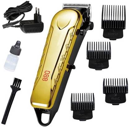 LKJREG Professional Electric watarprof high powar Hair Washable Hair Clipper Cutter Rechargeable Hair Trimer Runtime: 250 min Trimmer for Men & Women (Gold) Trimmer 250 min  Runtime 4 Length Settings