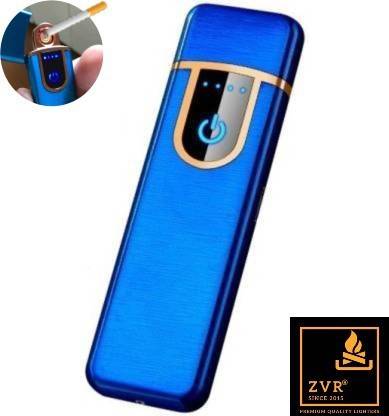 ZVR Electric Flameless Blue Touch Sensor Ultra Slim USB Charging Windproof Electronic Cigarette Lighter (Blue) Cigarette Lighter