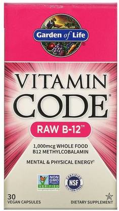 Garden Of Life Vitamin Code, RAW B-12, 30 Vegan Capsules