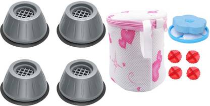 KhuHap Washing Combo Washing Machine Floating Lint Mesh Bag Net Pouch Hair Catcher Lint Catcher Hair Remover Filter 1Pc+ Nylon Garment Clothes Dryer Bag 1Pc+ Anti Vibration Washing Machine Foot Rest Pads 4Pc+ Washing Machine Ball 4 PC Detergent Bar