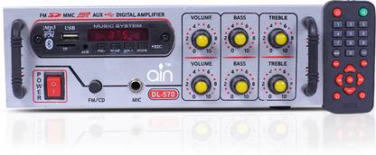 ain 2 Channel High Power Stereo fm radio Amplifier with Big LED Display/Bluetooth/MIC Input/USB/SD Card Slot/FM Radio/AUX Input/Remote Control & Built-in Equalizer with Bass, Treble & Balance Control Power fm radio Amplifier. 160 W AV Power Amplifier