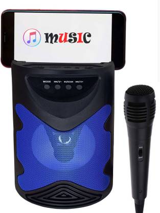 Techobucks Super Collection Bluetooth Speaker With Karaoke singing |Mobile Holding Stand |Fast connectivity|Deep Bass MP3 Player