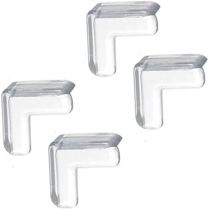 Mopslik Baby Safety Child Proofing L Shape Transparent Silicone Corner Guard Edge Protectors ( Pack Of 4 )