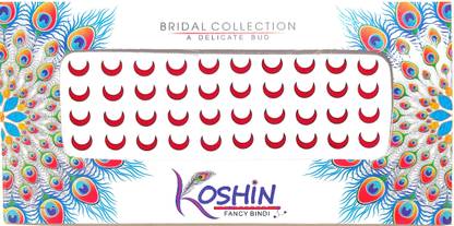 Koshin Red Half Moon Shape Large Size ( Chand Bindi ) Forehead Red Bindis