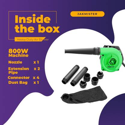 Jakmister 3.5m³/min 800 Watts Rifle Range Air Blower Dust Cleaner with 2Extension Pipe/Vacuum Cleaner & Collector Air Blower