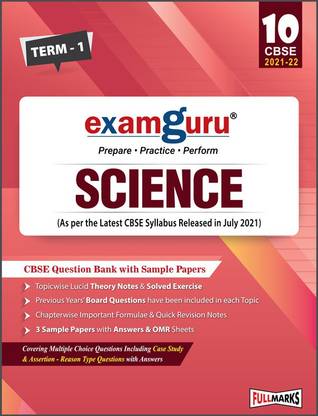 Examguru Science Question Bank Term 1 and Term 2 for Class 10