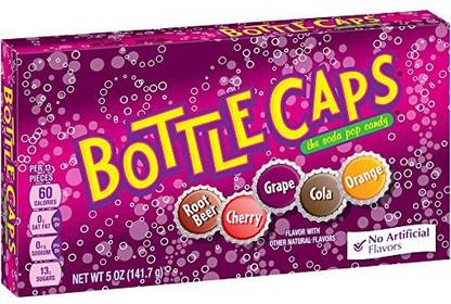 Wonka Bottle Caps the Soda Pop Candy ,141.6 Orange, Cherry, Grape, Cola, Root beer Candy