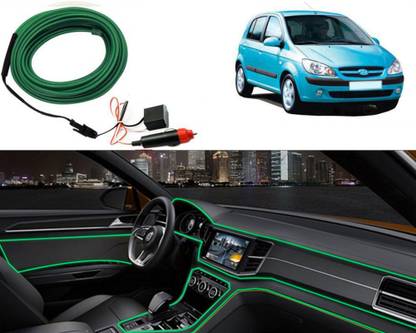 FINCOSTA DL:224- 5Mtr Car Dashboard Light Ice Green ELWire Fancy Ambient Light for Getz Car Fancy Lights