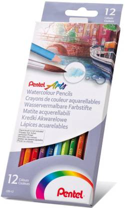 Pentel Arts Water 12 Shades hexagonal Shaped Color Pencils