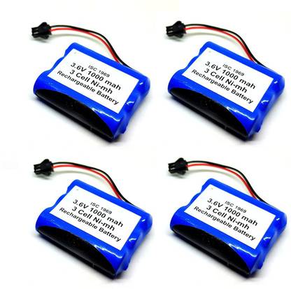 INVENTO 4Pcs 3.6V 1000mAh Ni-mh Rechargeable 1.2V x 3 AA Cell Battery Pack for cordless phone Toy RC Car DIY Project Automotive Electronic Hobby Kit