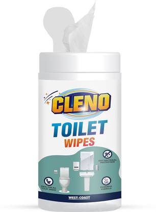 CLENO Toilet Cleaning Wet Wipes For all Toilet Areas like Toilet Commode/ Toilet Seats/Flush/Knobs/Wash-basin/Taps with Anti-Bacterial & Germs Protection - 50 (Ready To Use) Wipes