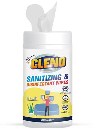 CLENO Sanitizing & Disinfectant Wet Wipes Cleanse Floor/Frame/Furniture/Shelves/Table & Chair for Stain & Dirt’s Household Area - 50 (Ready to Use) Wipes