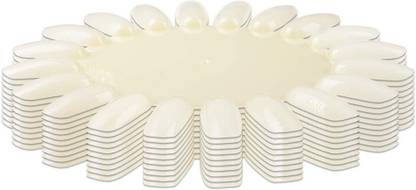 THR3E STROKES 20 Nail Tips Display Board for Nail Art Design Pattern Practice (Set of 10 Pieces) Natural