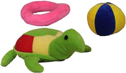 Tickles Tortoise with Ball and Ring Soft Stuffed Plush Animal Toy for Kids Polyester Plush Toy For Tortoise