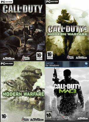Call of Duty Game Set, COD 1, COD 4 Modern Warfare, Modern Warfare 2 & Modern Warfare 3 Full PC Game Offline Installation (Standard)