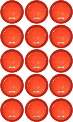 RGDECOR 8 Inches-15 Red Pot Plate Bottom Tray Plant Tray Flower Pot Base Pot Tray Saucer Plant Container Set