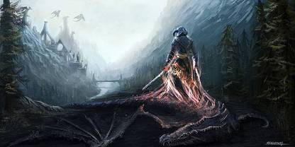 Dovahkiin The Elder Scrolls V Skyrim Fan Art Artwork Matte Finish Poster Paper Print