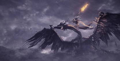 Dark Souls Iii Dragon Raining Warrior Matte Finish Poster Paper Print