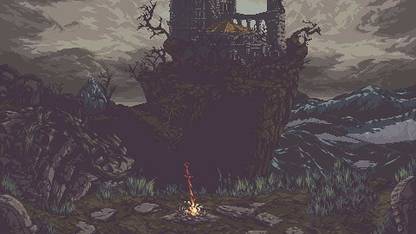 Pixelated Fantasy Art Artwork Video Games Matte Finish Poster Paper Print