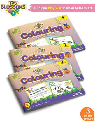 Drawing And Colouring For Kids | Tiny Blossoms | Age 3 - 7 Years | Learn How To Draw, Join The Dots, Colouring Patterns, Learn To Draw Shapes And Daily Objects, Art And Craft Activity | Set Of 3 Books