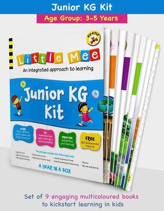 little mee junior kg kit lkg books preschool learning for english maths gk phonics rhymes drawing colouring with worksheets 3 to 5 years buy little mee junior kg kit