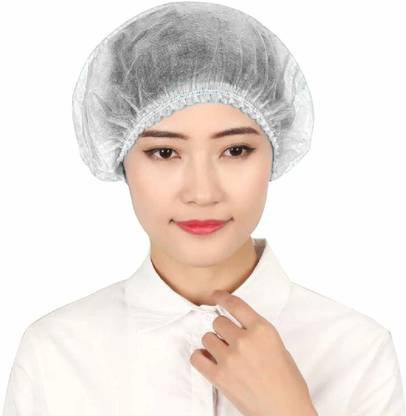 Wellstar Disposable Bouffant Surgical Head Cap Pack Of 100 (White) Surgical Head Cap
