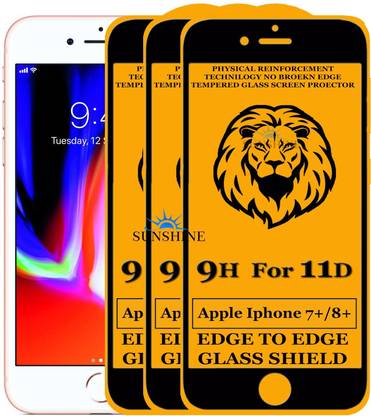 SUNSHINE Tempered Glass Guard for Edge To Edge Tempered Glass for IPHONE 8 PLUS