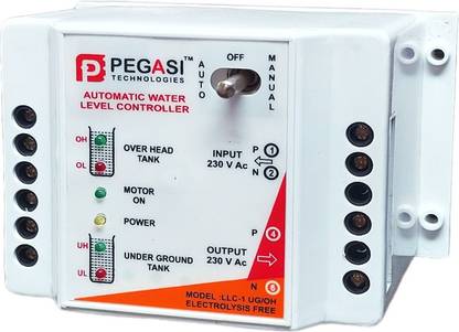 PEGASI Electrolysis Free Fully Automatic Water Level Controller and Indicator for Up and Down Tank with Dry Run Protection Wired Sensor Security System