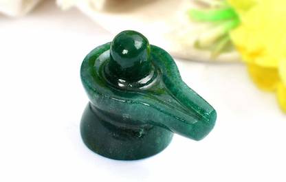 YANTRAM VEDIC PRODUCTS Natural Green Jade shivling For Pujan anustaan /Home/Office and Business Growh Decorative Showpiece  -  5 cm